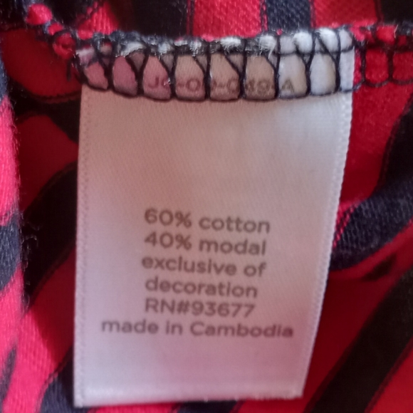 JCP (2) Lace Shoulder Long Sleeve Stripe Tops Sz.M - Picture 4 of 4